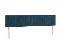 vidaXL Cabecero de cama tapizado 2x terciopelo azul oscuro antimancha acolchado 90x5x78/88 cm