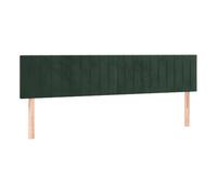 vidaXL Cabecero de cama tapizado antimancha acolchado - Terciopelo verde oscuro 200x5x78/88 cm