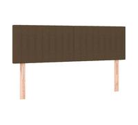 vidaXL Cabeceros tela marrón oscuro 144x5x78/88 cm