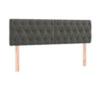vidaXL Cabeceros terciopelo gris oscuro 144x7x78/88 cm