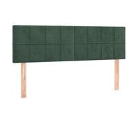 vidaXL Cabecero cama tapizado antimancha acolchado terciopelo verde oscuro 144x5x78/88 cm