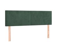 vidaXL Cabeceros de cama tapizados antimancha acolchados Terciopelo verde oscuro 2x72x5x78/88 cm