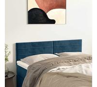 vidaXL Cabeceros azul oscuro 144x5x78/88 cm terciopelo