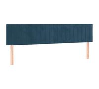 vidaXL Cabeceros Cama Tapizado Antimancha Acolchado Protector Cubierto Elástico Prueba Polvo Dormitorio de Terciopelo Azul Oscuro 200x5x78/88 cm