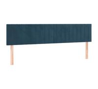 vidaXL Cabecero de cama tapizado antimancha acolchado terciopelo azul oscuro 160x5x78/88 cm