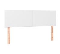 vidaXL Cabeceros Cama Tapizado Antimancha Acolchado Protector Cubierto Elástico Prueba Polvo Funda Dormitorio Cuero Sintético Blanco 144x5x78/88 cm