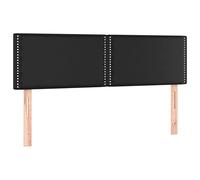 vidaXL Cabeceros Cuero sintético Negro 144x5x78/88 cm