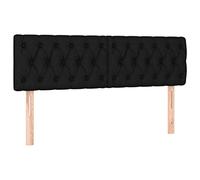 vidaXL Cabeceros Tapizado Cama Dormitorio Antimancha Acolchado Protector Cubierta Elástico Prueba Polvo Funda de Tela Negro 144x7x78/88 cm