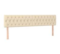 vidaXL Cabeceros Tapizado Cama Dormitorio Antimancha Acolchado Protector Cubierta Elástico Prueba Polvo Funda de Tela Crema 200x7x78/88 cm