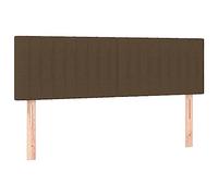 vidaXL Cabeceros Tapizado Cama Dormitorio Antimancha Protector Acolchado Cubierto Elástico Prueba Polvo Funda Tela Marrón Oscuro 144x5x78/88 cm