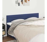 vidaXL Cabecero tapizado cama dormitorio antimancha acolchado protector elástico azul 160x5x78/88 cm