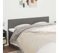 vidaXL Cabecero tapizado 160x5x78/88 cm tela gris oscuro acolchado antimancha funda elástica