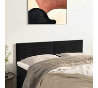 vidaXL Cabecero de cama tapizado acolchado antimancha elástico terciopelo negro 144x5x78/88 cm