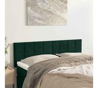 vidaXL Cabecero cama tapizado antimancha acolchado terciopelo verde oscuro 144x5x78/88 cm