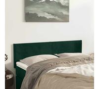 vidaXL 2X Cabeceros Cama Tapizado Antimancha Acolchado Protector Cubierto Elástico Prueba Polvo Dormitorio Terciopelo Verde Oscuro 72x5x78/88 cm