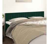 vidaXL Cabecero de cama tapizado Antimancha acolchado Terciopelo verde oscuro 160x5x78/88 cm