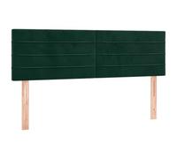 vidaXL Cabecero de cama tapizado acolchado antimancha terciopelo verde oscuro 144x5x78/88 cm