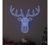 vidaXL Cabeza de Reno 140 LED Azul 68 x 36,5 x 62,5 cm Acrílico