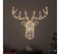 vidaXL Cabeza de Reno 140 LED de colores 68 x 36,5 x 62,5 cm Acrílico