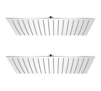 vidaXL Cabezal de ducha efecto lluvia 2 pzs acero inoxidable 30x40 cm
