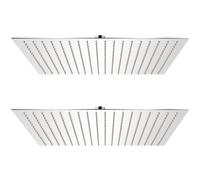 vidaXL 2X Cabezales Ducha Efecto Lluvia Acero Inoxidable 50x50cm Cuarto Baño