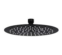 vidaXL Cabezal de ducha efecto lluvia acero inox redondo negro 20 cm