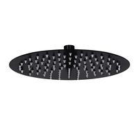 vidaXL Cabezal de ducha efecto lluvia acero inox redondo negro 25 cm