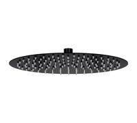 vidaXL Cabezal de ducha efecto lluvia acero inox redondo negro 30 cm