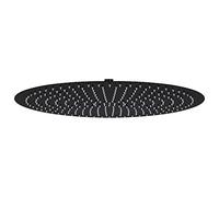 vidaXL Cabezal de Ducha Efecto Lluvia Alcachofa Cuarto de Baño Accesorio Rociador Boquillas Giratoria Área Amplia Acero INOX Redondo Negro 50 cm