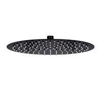 vidaXL Cabezal de Ducha Efecto Lluvia Alcachofa Cuarto de Baño Accesorio Rociador Boquillas Giratoria Área Amplia Acero INOX Redondo Negro 30 cm