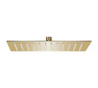 vidaXL Cabezal ducha efecto lluvia acero inox cuadrado dorado 30x20cm