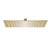 vidaXL Cabezal ducha efecto lluvia acero inox cuadrado dorado 30x30 cm
