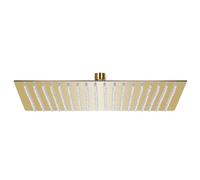 vidaXL Cabezal ducha efecto lluvia acero inox cuadrado dorado 50x50 cm
