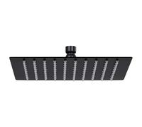 vidaXL Cabezal ducha efecto lluvia acero inox cuadrado negro 20x20 cm