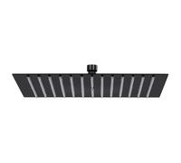 vidaXL Cabezal ducha efecto lluvia acero inox cuadrado negro 25x25 cm