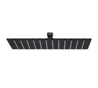vidaXL Cabezal ducha efecto lluvia acero inox cuadrado negro 30x20 cm