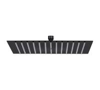 vidaXL Cabezal ducha efecto lluvia acero inox cuadrado negro 30x30 cm