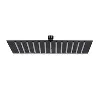 vidaXL Cabezal Ducha Efecto Lluvia Alcachofa Cuarto de Baño Accesorio Rociador Boquillas Giratoria Área Amplia Acero INOX Cuadrado Negro 30x30 cm