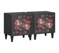 vidaXL Cabinet de noche con puerta 2 pcs Negro 40 x 33 x 46 cm