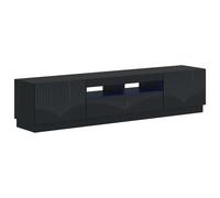 vidaXL Cabinet de TV LED de 5 piezas Negro Madera de ingeniería