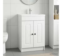 vidaXL Cabinet debajo del fregadero Blanco Brillante 56 x 37,5 x 81 cm