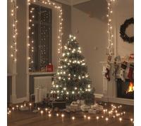 vidaXL Cadena de luces 400 LEDs 40 m 8 efectos de luz blanco cálido
