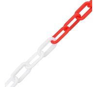 vidaXL Cadena de señalización, rojo y blanco, 100 metros, diámetro 4 mm, plástico