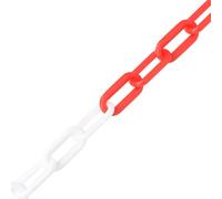 vidaXL Cadena de señalización, rojo y blanco, 100 metros, diámetro 8 mm, plástico