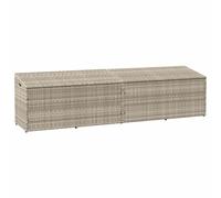 vidaXL Caja almacenaje jardín ratán sintético gris claro 220x50x58 cm