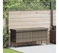 vidaXL Caja almacenaje jardín ruedas ratán sintético gris 160x55x75 cm