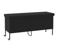 vidaXL Caja almacenaje jardín Ruedas ratán sintético Negro 160x55x75cm, Caja de Almacenamiento al Aire Libre, Almacenamiento de Cojines de jardín, Caja de Almacenamiento de Cojines