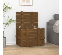 vidaXL Caja almacenaje madera maciza pino marrón miel 58x40,5x42 cm
