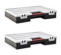 vidaXL Caja compartimentos 2 uds divisores plástico 460x325x80 mm