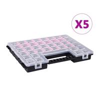 vidaXL Caja compartimentos 5 uds divisores plástico 385x283x50 mm